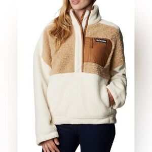 Columbia NWT 2X Lodge Sherpa Cropped Pullover Fleece
